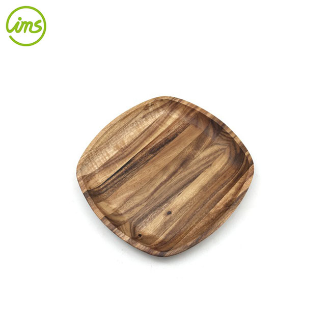 Acacia wood square tray